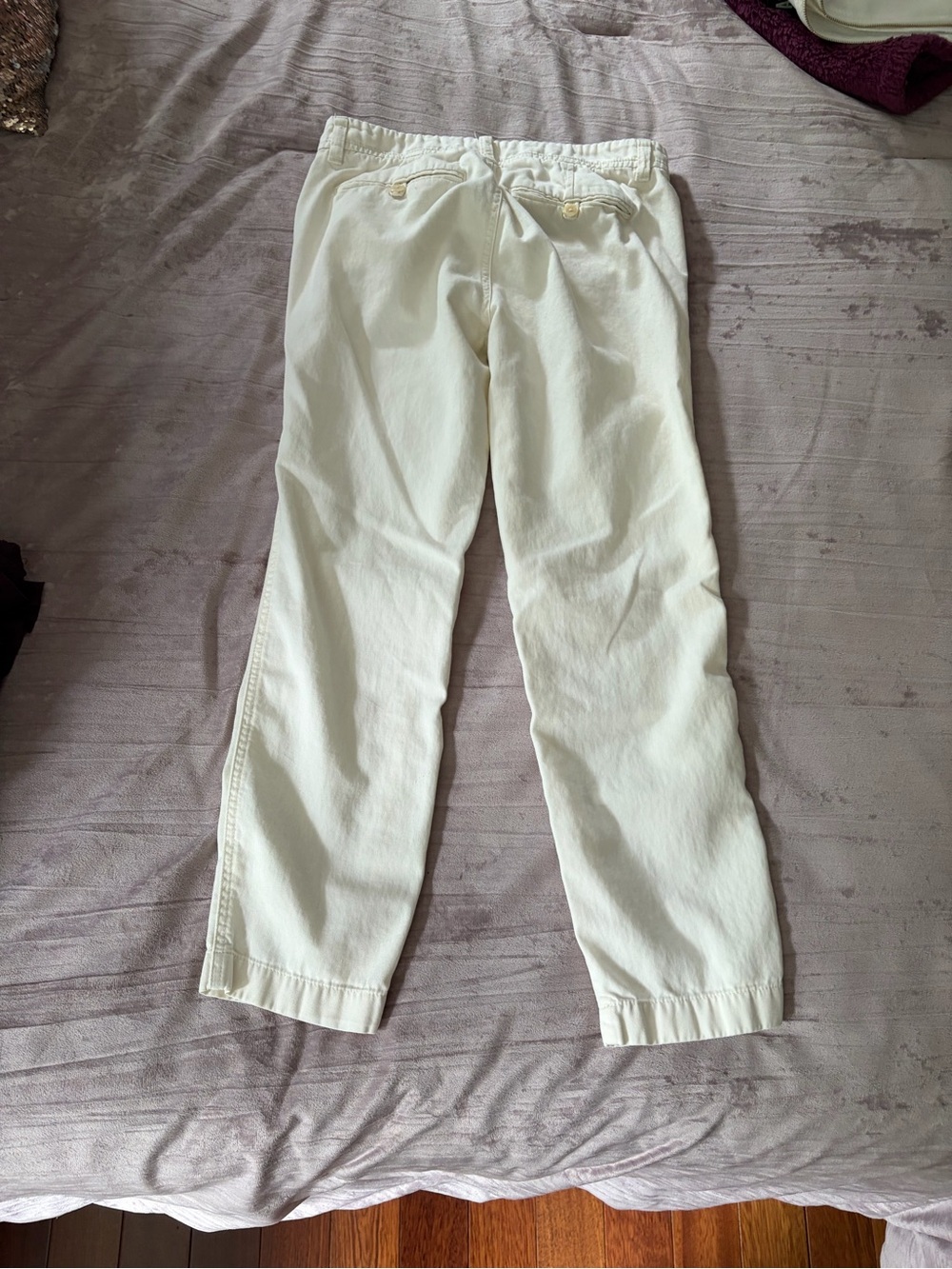 J.Crew Cotton Chino Pants Women’s Size 0 Petite Tapered Leg Cream Mid Rise - Picture 6 of 8